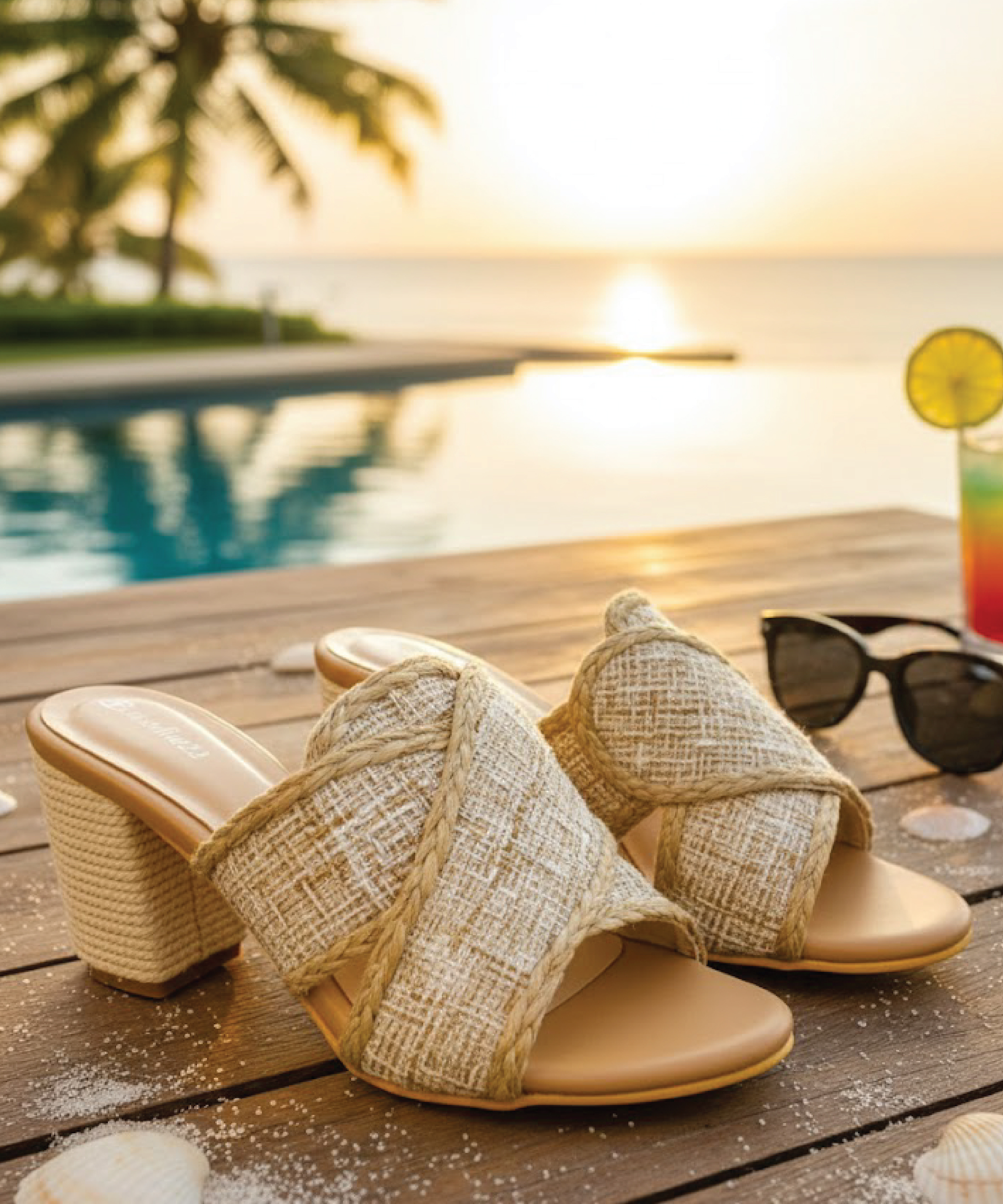 Braida resort heel for women – sustainable handmade beach and resort footwear by Insolito22